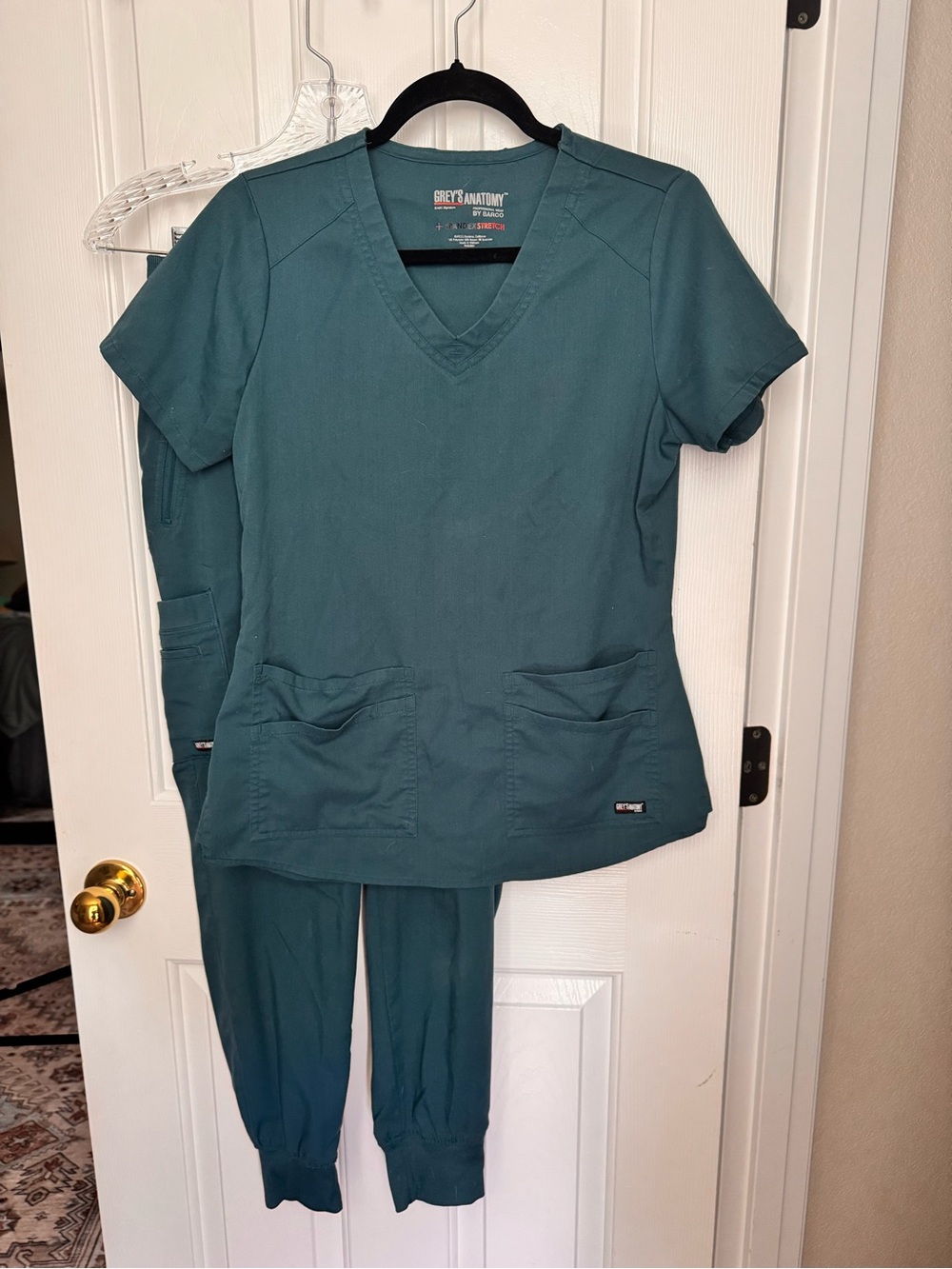 Grey's Anatomy Teal Green V-Neck Scrub Set - Top & Jogger Pants